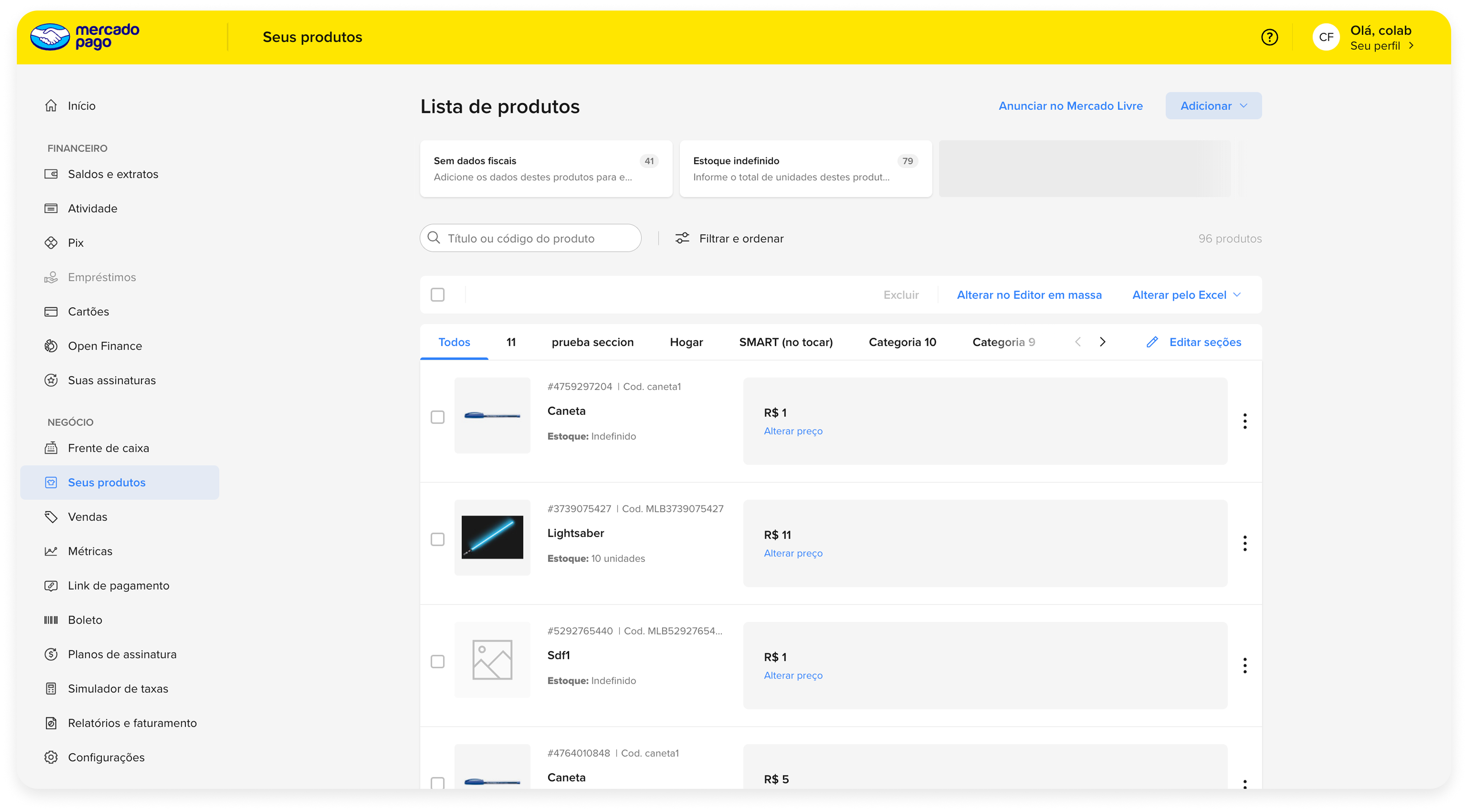 Product listing before the revamp