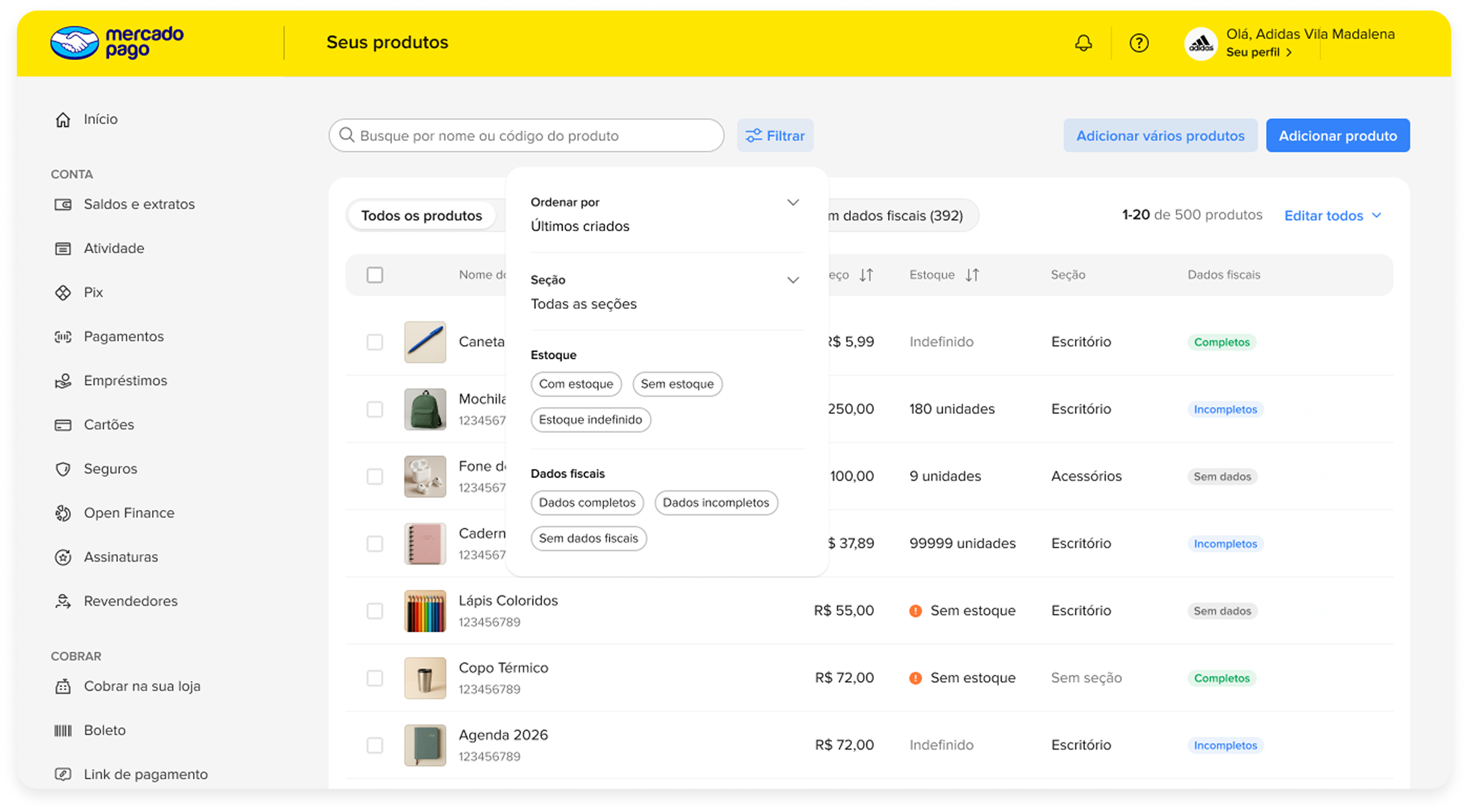 Filters integrated into navigation, no modal
