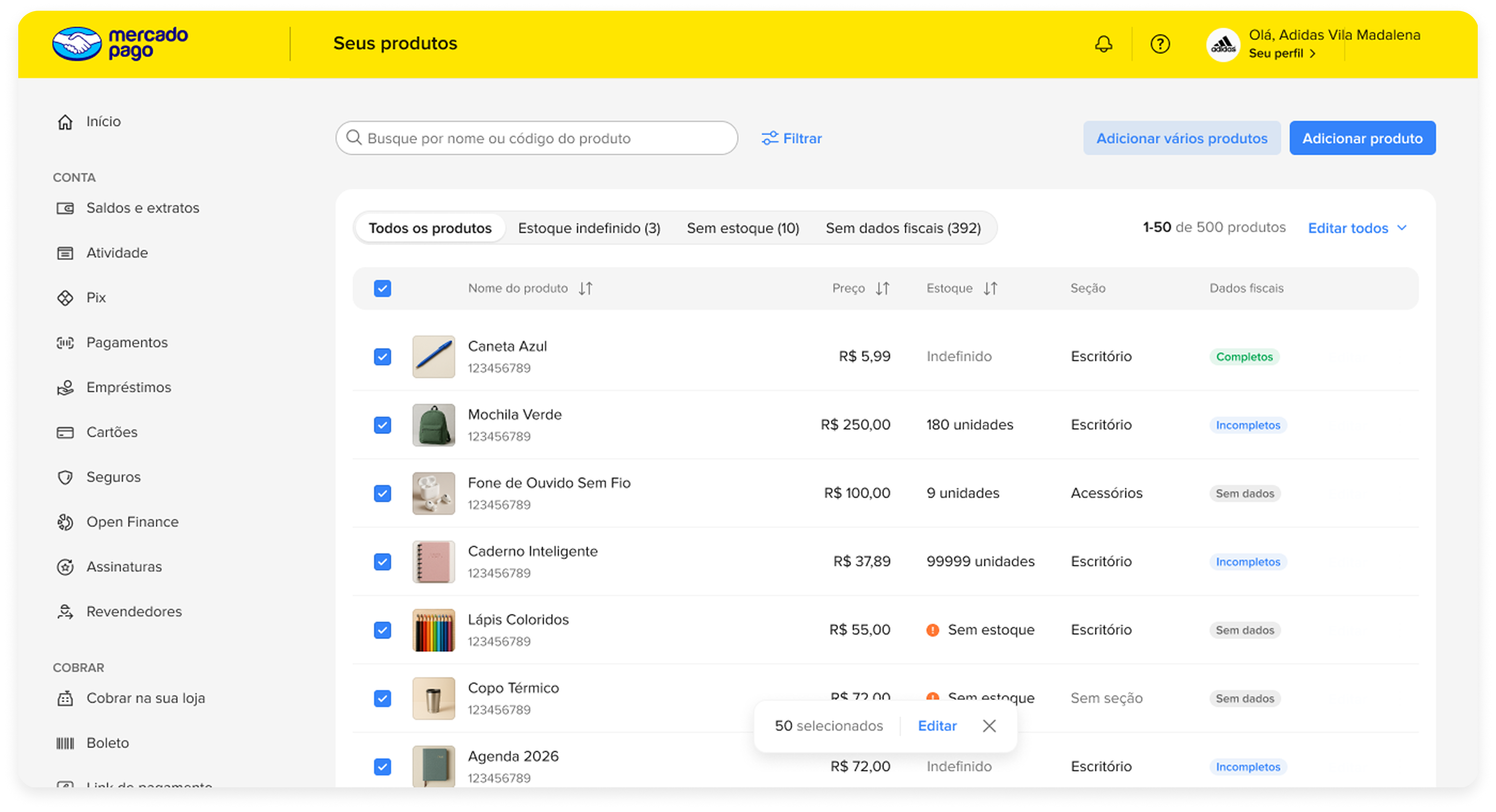 Contextual bulk selection and actions