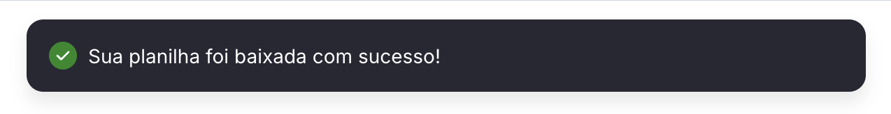 Snackbar de confirmação de download
