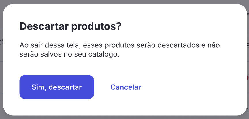 Modal de confirmação ao tentar sair da tela de revisão
