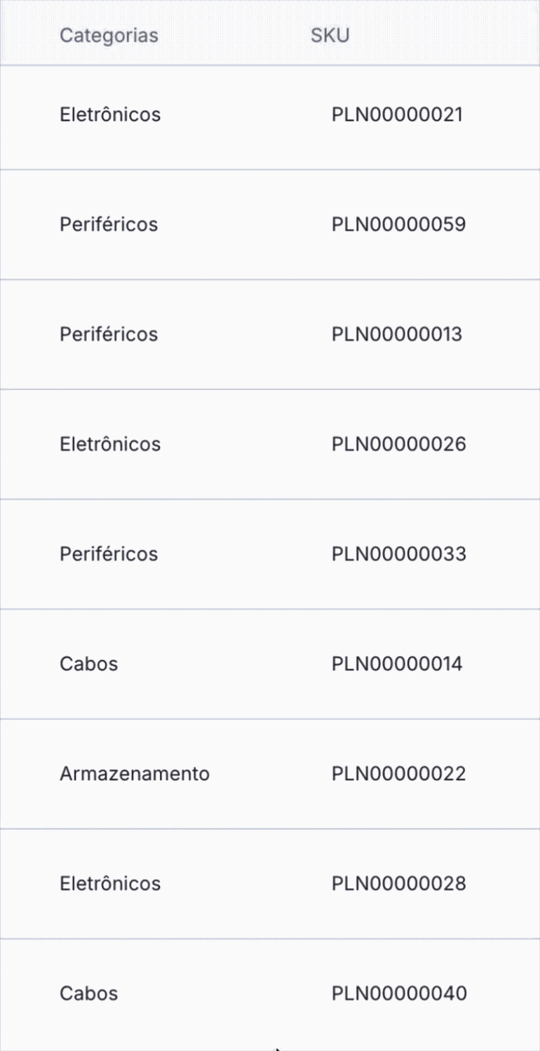 SelectCell — dropdown com busca