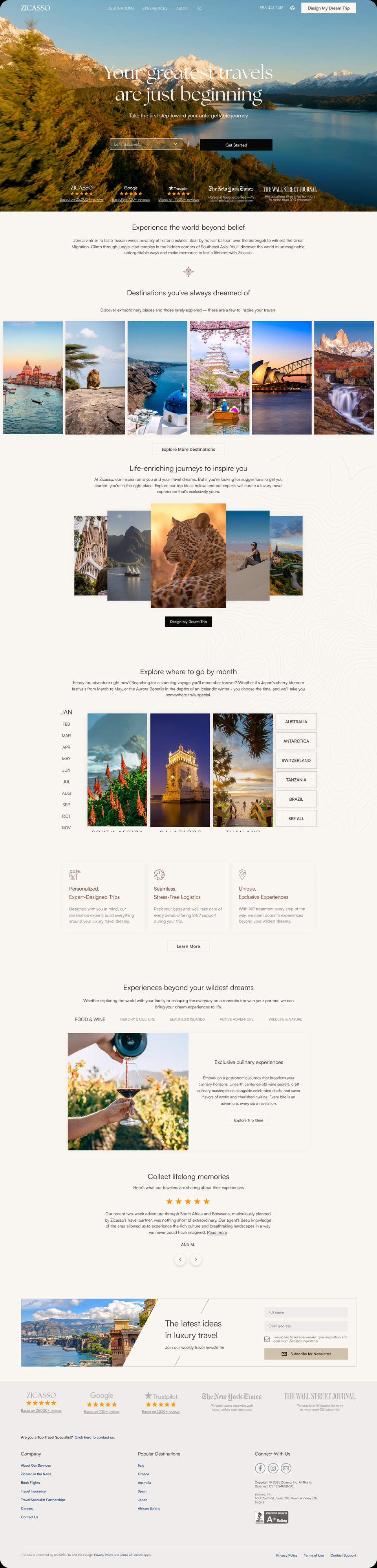 Zicasso homepage preview